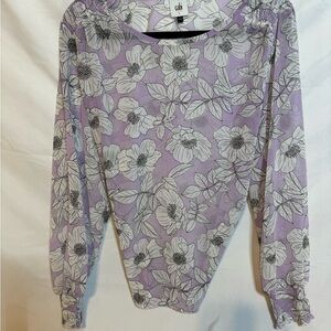 CAbi Lavender Floral Blouse